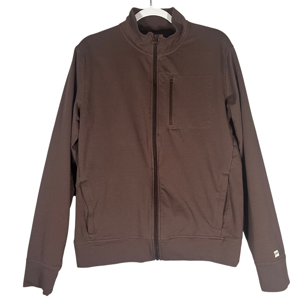 Pact Organic Cotton Full‎ Zip Sweatshirt Jacket Men's Sz M Brown Sustainable Eco
